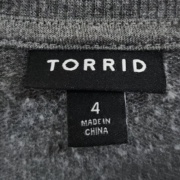 Torrid Plus Size Off-Shoulder Skater Dress  French Terry Heather Grey Dip Dye 4X - Picture 11 of 13